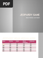 Sierra Jeopardy Mean Median and Mode