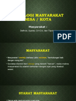 Sosiologi Masyarakat Desa