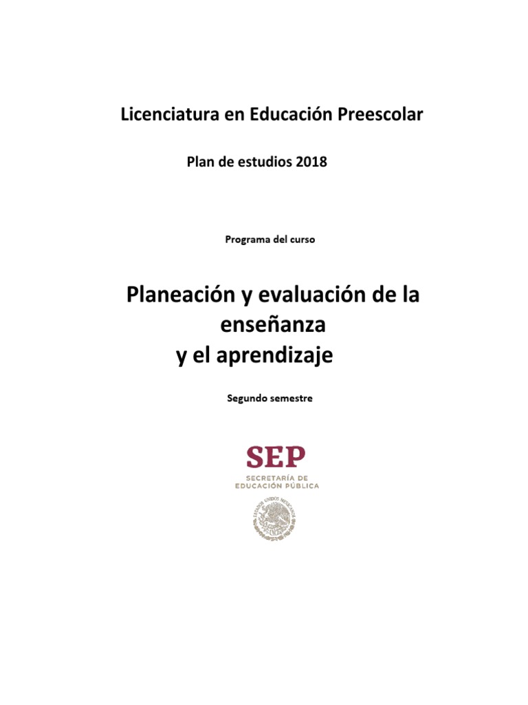 Planeación y Evaluación en Preescolar | PDF | Evaluación | Plan de estudios