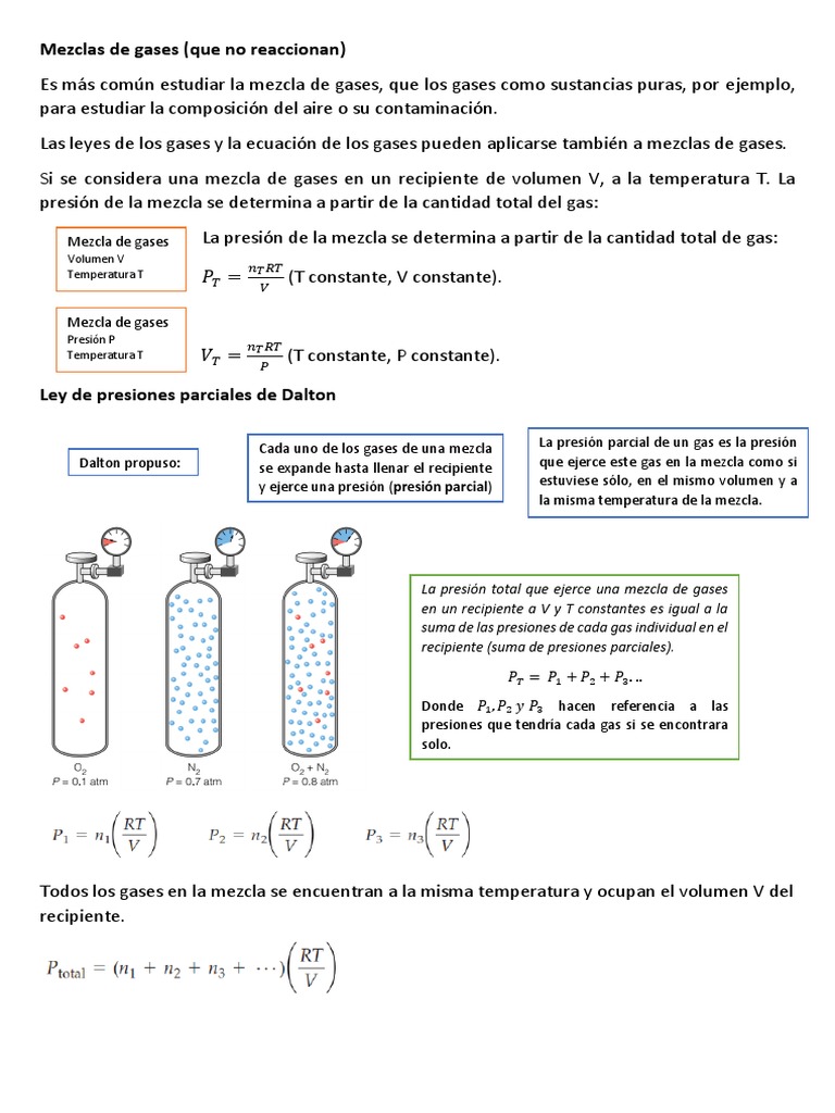 Mezclas de Gases Ideales | PDF | Gases | Mole (Unidad)