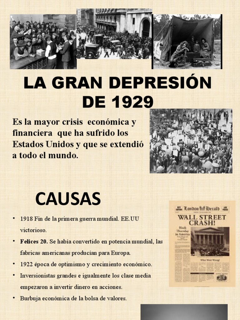 La Gran Depresión De 1929 Pdf Gran Depresion Nuevo Acuerdo
