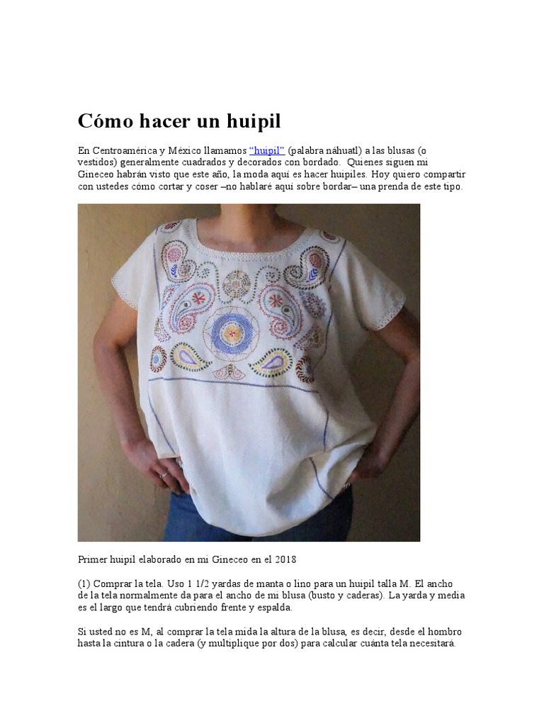 Como Hacer Un Huipil | PDF | Blusa | Ropa