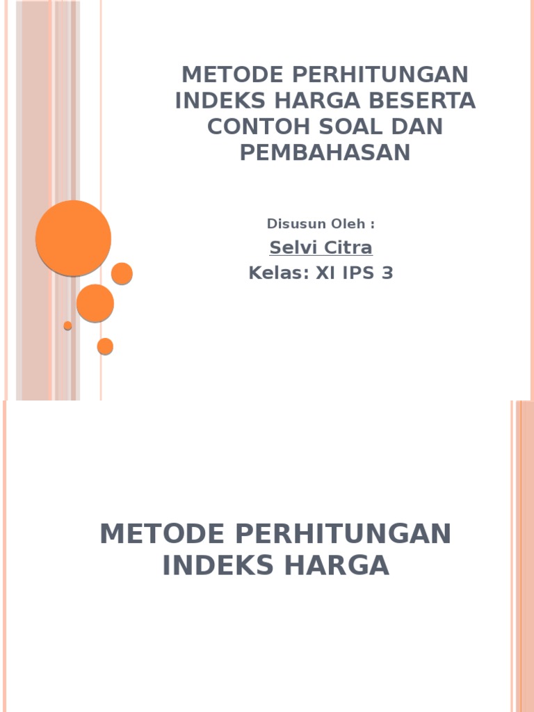 Selvi Citra Metode Perhitungan Indeks Harga Pdf