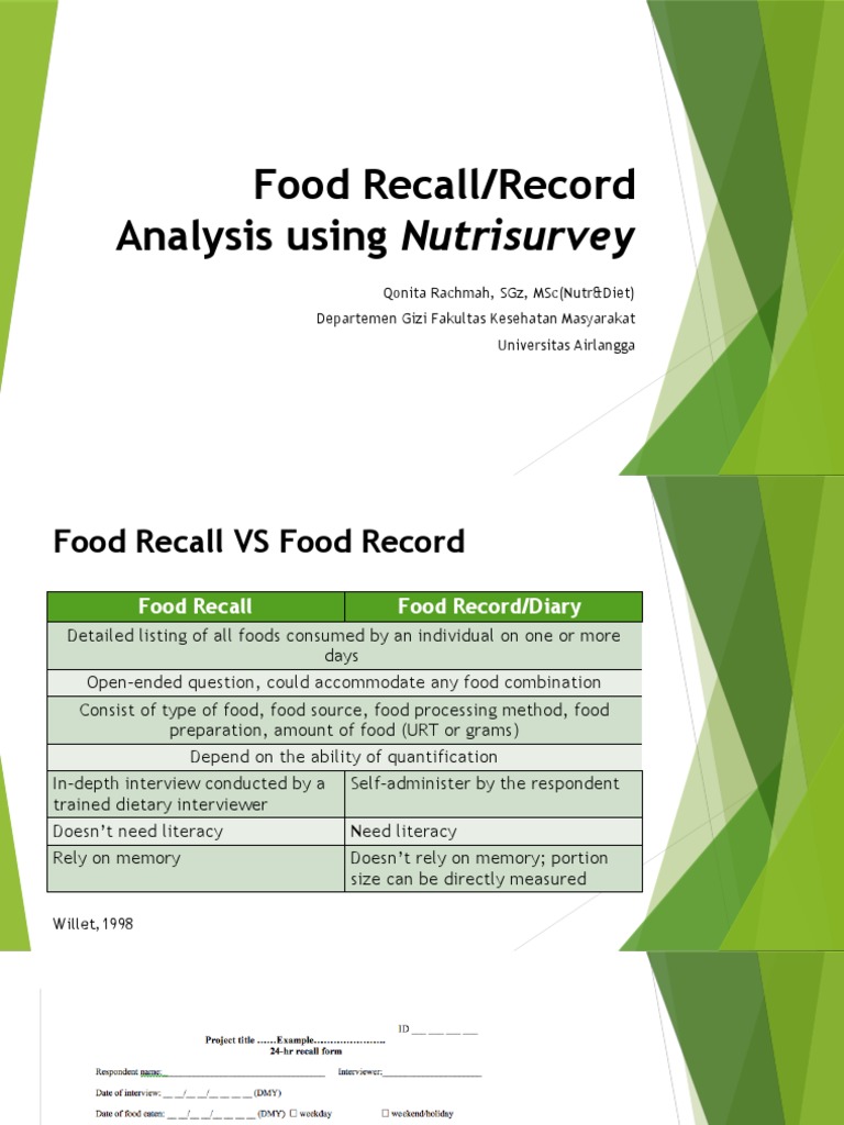 Food Recall - Record - Komputasi - QR | PDF | Kesehatan Holistik
