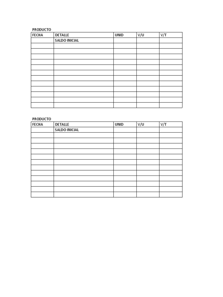 Plantilla Kardex | PDF