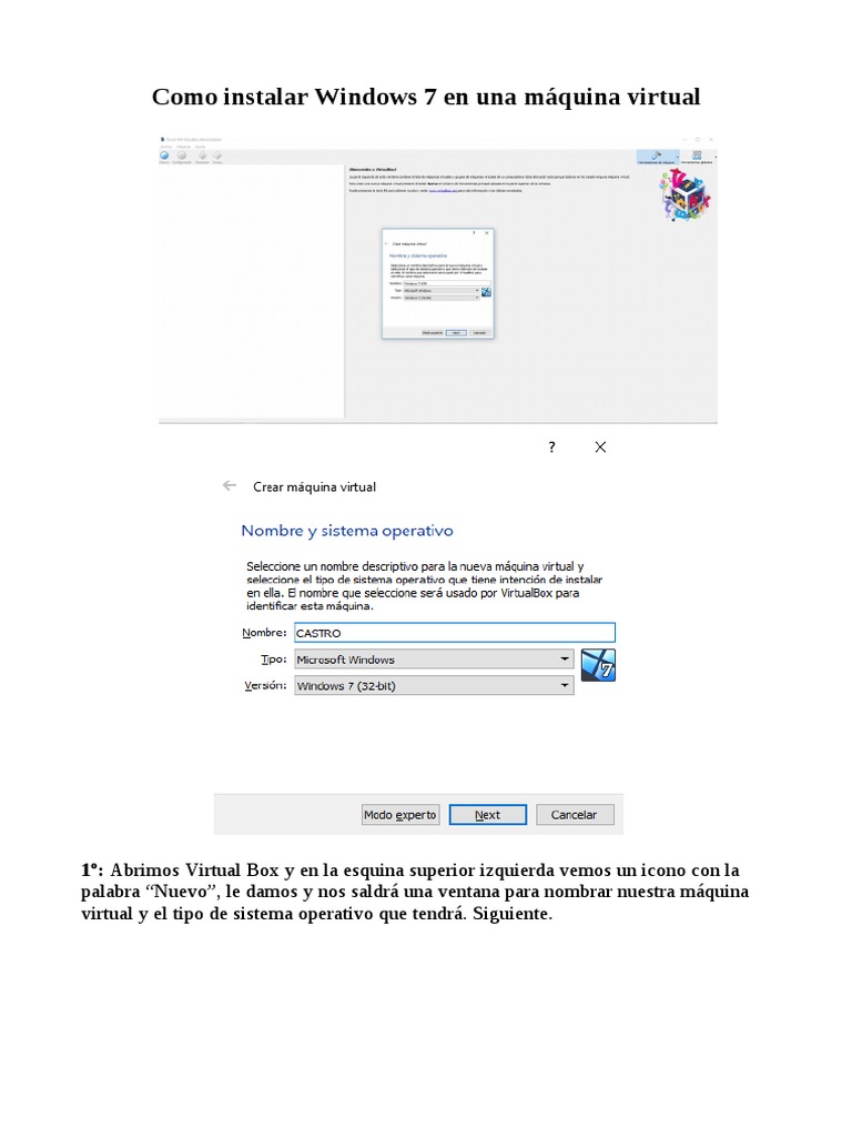 instalar windows 7 en virtualbox paso a paso