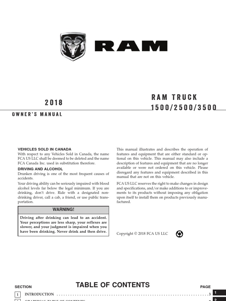 2018 Ram 1500 Owner Manual PDF PDF Automotive Technologies Vehicles