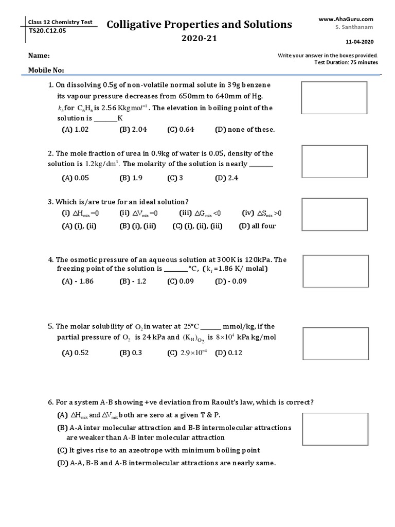 Ts20 C12 05 Colligative Properties And Solutions 11 04 2020 1586413418301 Zgxcf Pdf Solution Phases Of Matter