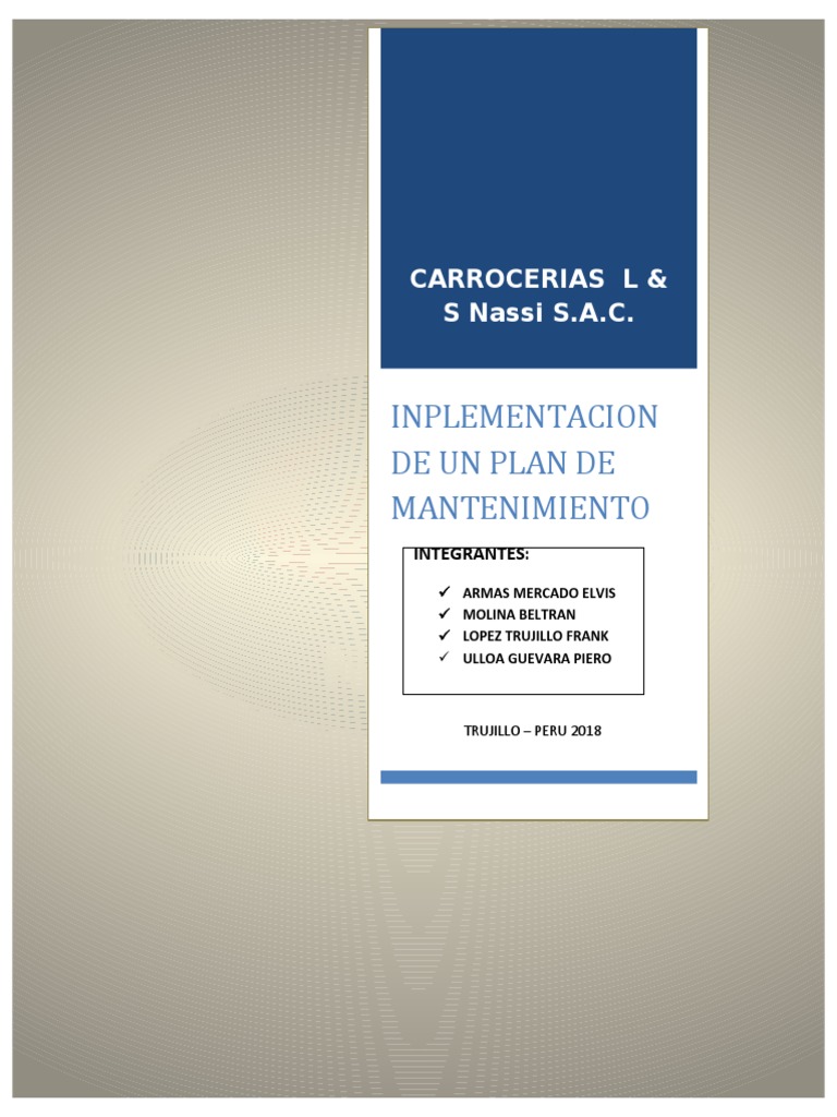 Plan de Mantenimiento para L&S Nassi S.A.C. | PDF | Ingeniería de ...