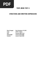 Toefl Mini Test 4 Structure and Written Expression