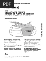 Garage Door Opener Abridor de Puerta de Cochera: Owner's Manual/Manual Del Propietario