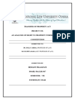 Transfer of Property Act Project On: An Analysis of Right To Property Under The Indian Constitution