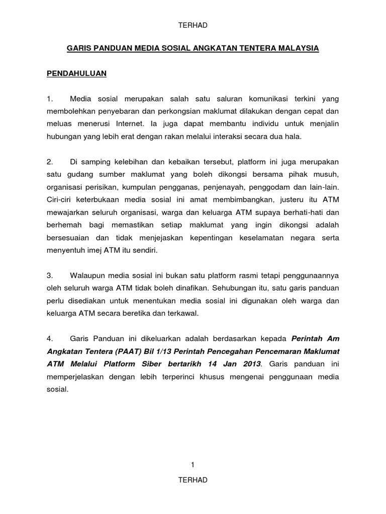 Garis Panduan Media Sosial Atm Pdf
