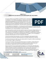 Certificado de Participación Independiente Del Proponente PDF