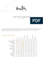 Nutritional Information: J U L Y 2 0 1 8