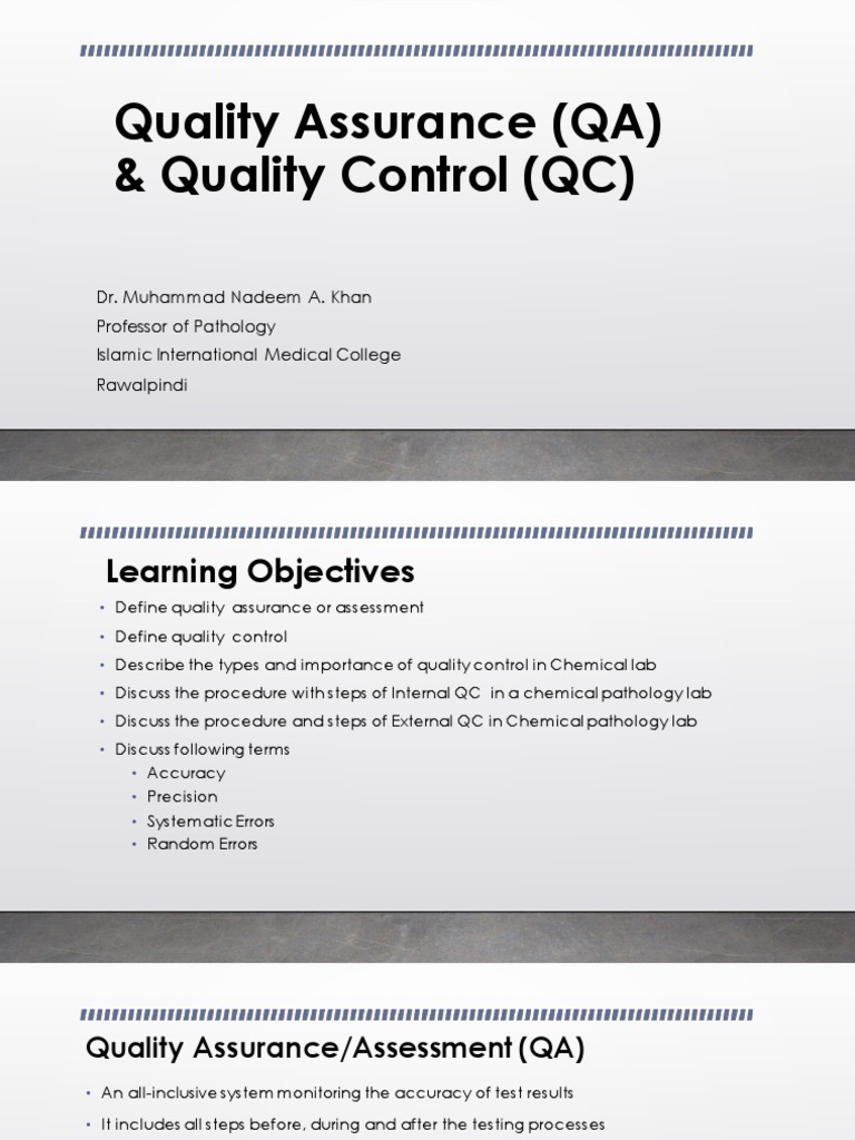 Quality Assurance and Control in Labs | PDF | Quality Assurance ...