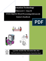 Information Technology: NVEQ Level 3 - Class XI IT303-NQ2012-Word Processing (Advanced)