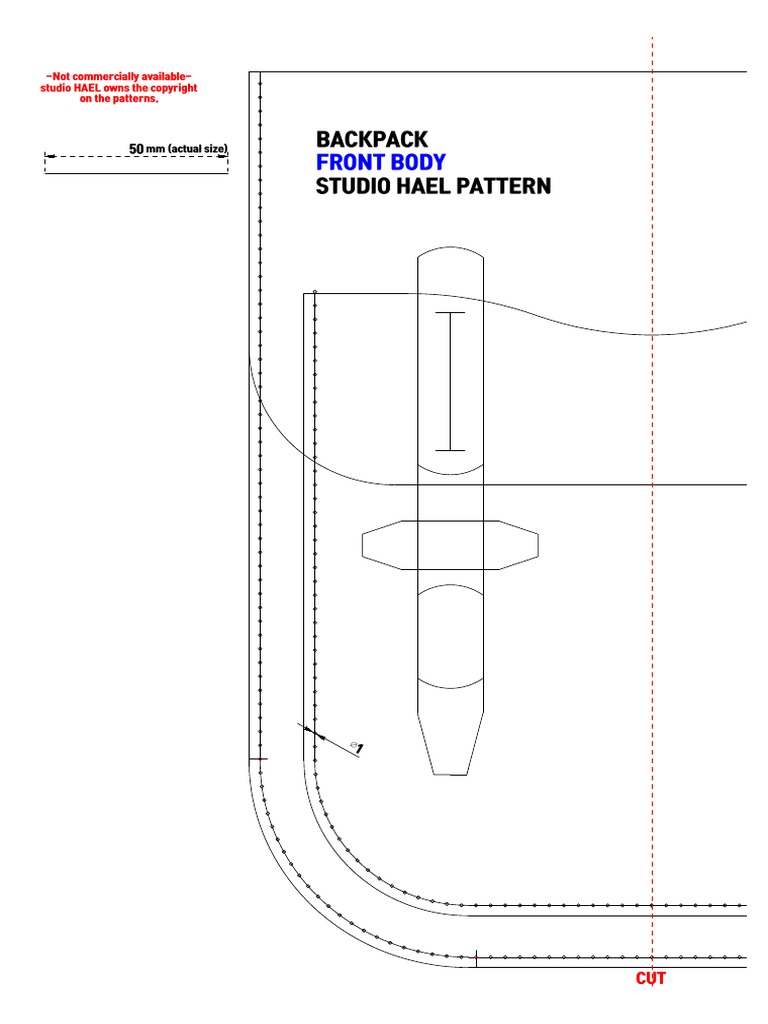 Front Body Backpack Studio Hael Pattern PDF Backpack Consumer Goods