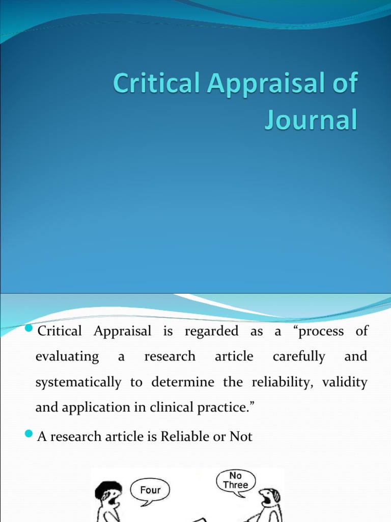 Critical Appraisal of Research Articles | PDF | Statistics | Evaluation ...