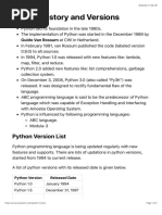 Python History and Versions