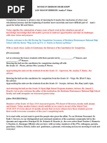 Moving Up Ceremony Emcee Script