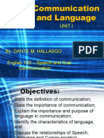 1) Communication and Language