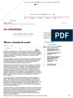 'Mortes e Lasanha de Cavalo' - 14 - 02 - 2013 - Pasquale - Ex-Colunistas - Folha de S.Paulo