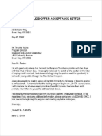 Job Offer Acceptance Letter Example