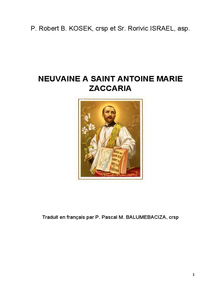 Neuvaine à Saint Antoine De Padoue Pdf NEUVAINE À Saint Antoine Marie Zaccaria | PDF | Saint-Esprit | Marie, mère  de Jésus