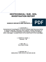 Geotechnical / Sub - Soil Investigation: Shreeji Imports and Exports, Jamnagar