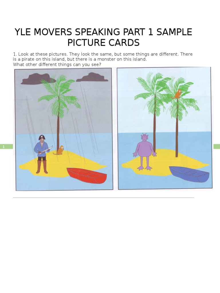 Yle Movers Speaking Part 1 Sample Picture Cards 2 PDF