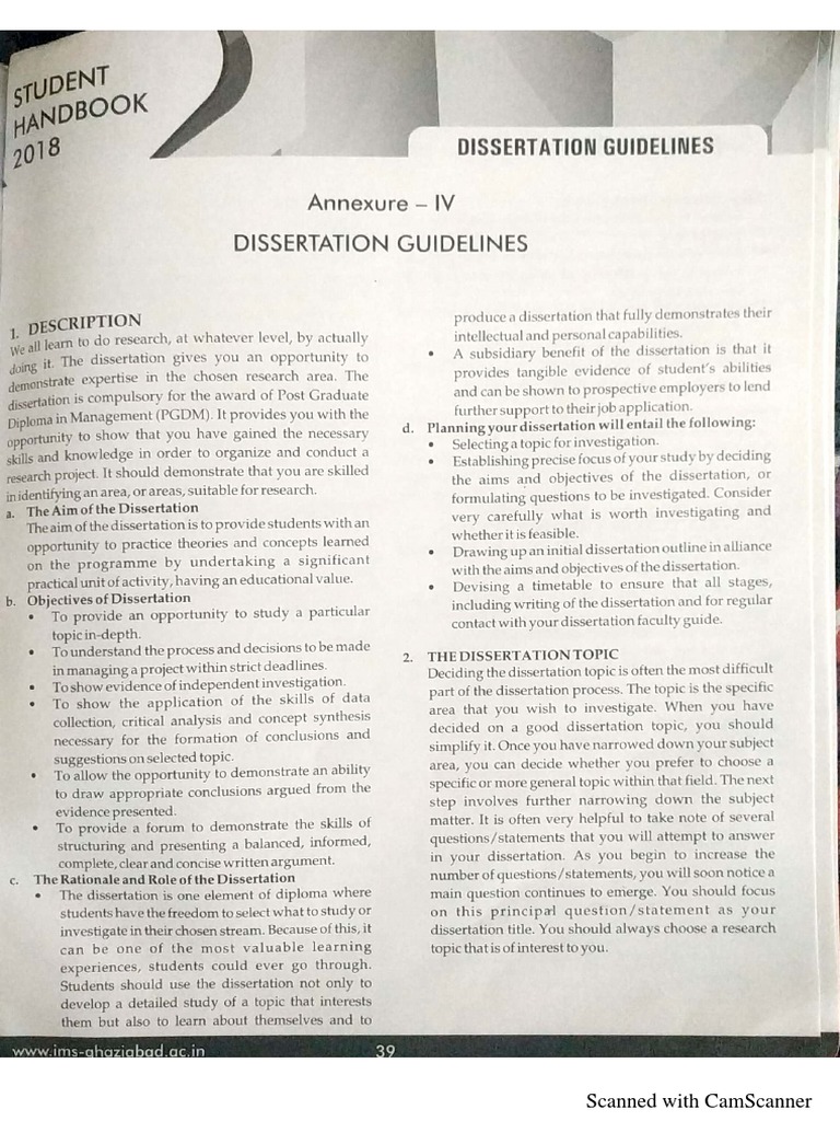 Dissertation Guidelines | PDF