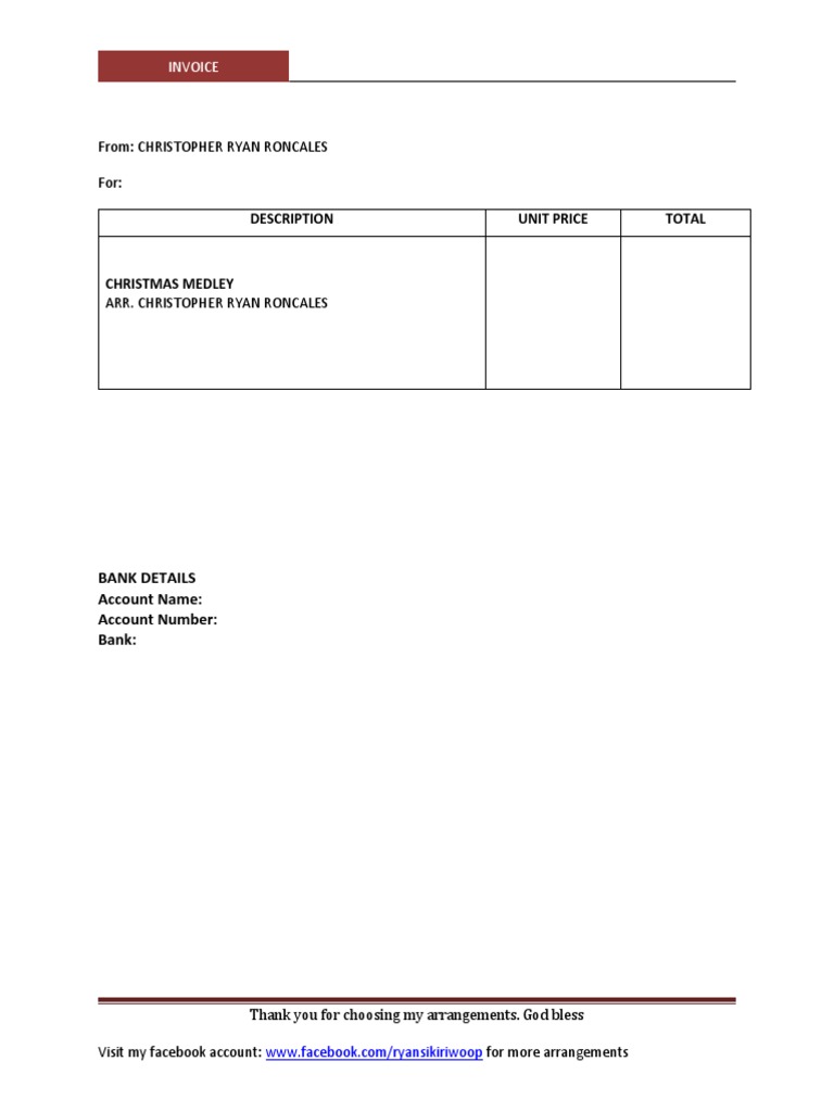 CAS Invoice for Christmas Medley | PDF