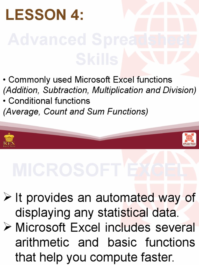 Advanced Excel Functions Overview | PDF | Microsoft Excel | Summation