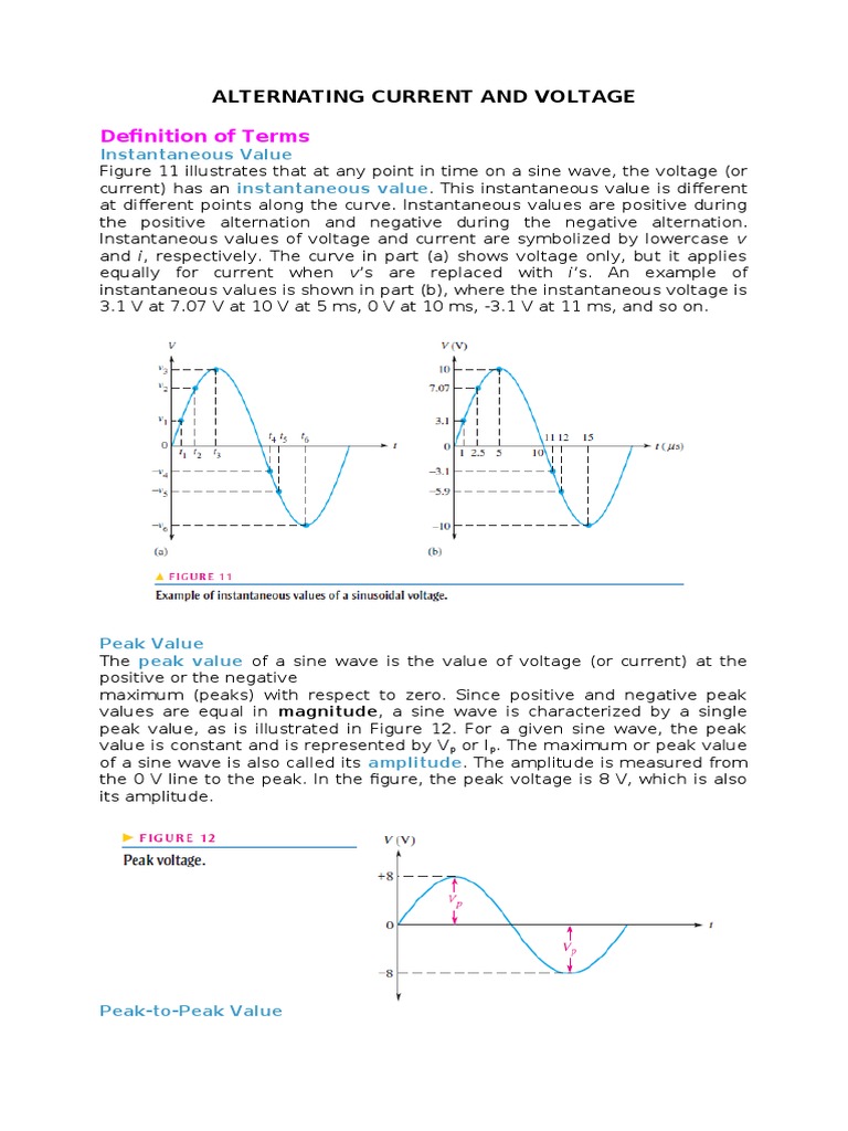 Definition of Terms: Alternating Current and Voltage | PDF | Amplitude ...