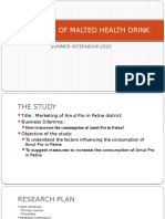 Marketing of Malted Health Drink: Summer Internship-2020