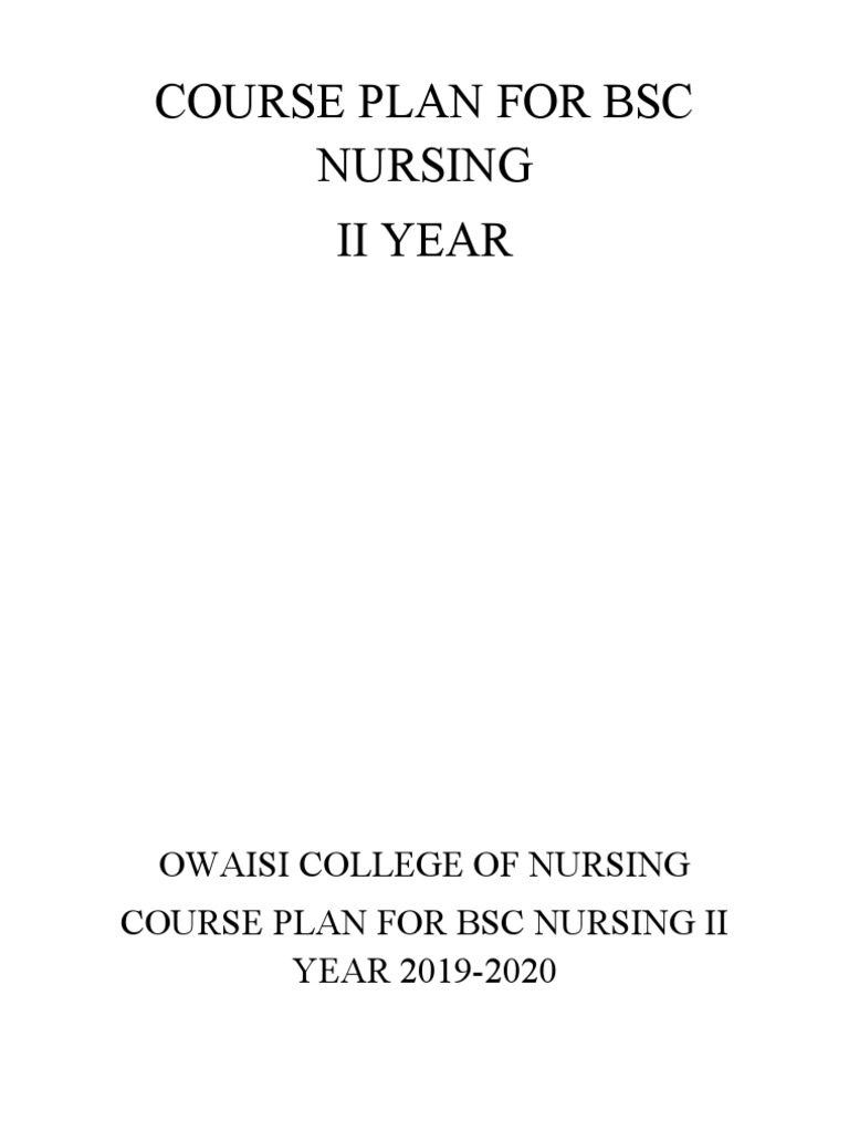 BSc Nursing II Year Course Plan | PDF | Respiratory Diseases | Coronary ...