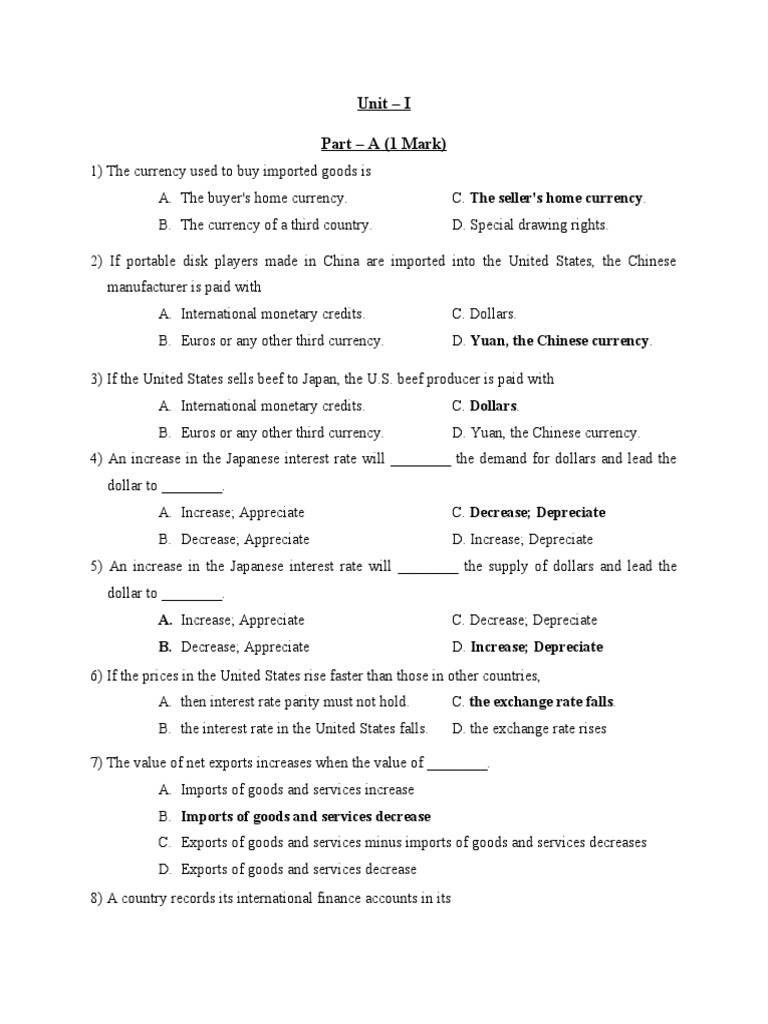 If MCQ 40 Nos. PDF Bretton Woods System Exchange Rate