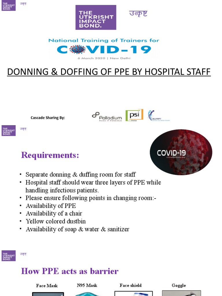 PPE Donning and Doffing Guidelines | PDF | Personal Protective ...