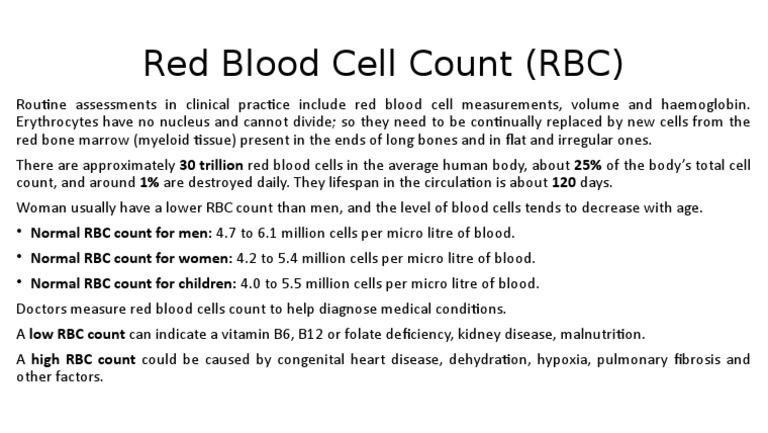 RBC Count | PDF
