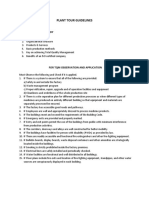 Plant Tour Guidelines: Background of The Study