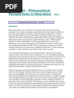 Section III - Philosophical Perspectives in Education Part 1