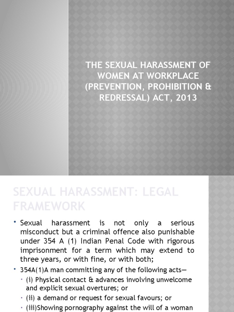 Sexual Harassment of Women at Workplace | PDF | Sexual Harassment | Justice