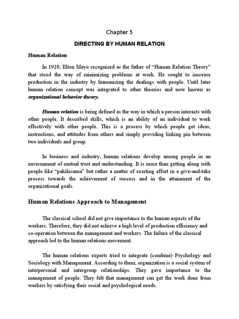 Human Relations in Management Theory | PDF | Motivation | Motivational