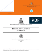 Physics Syllabus: GRADES 10 - 12