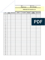 Polyol Complex MOL Polyol Project N-PTS-VEN-00001: Notification For Inspection List