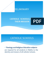 Preliminary: Catholic Schools and Their Mission