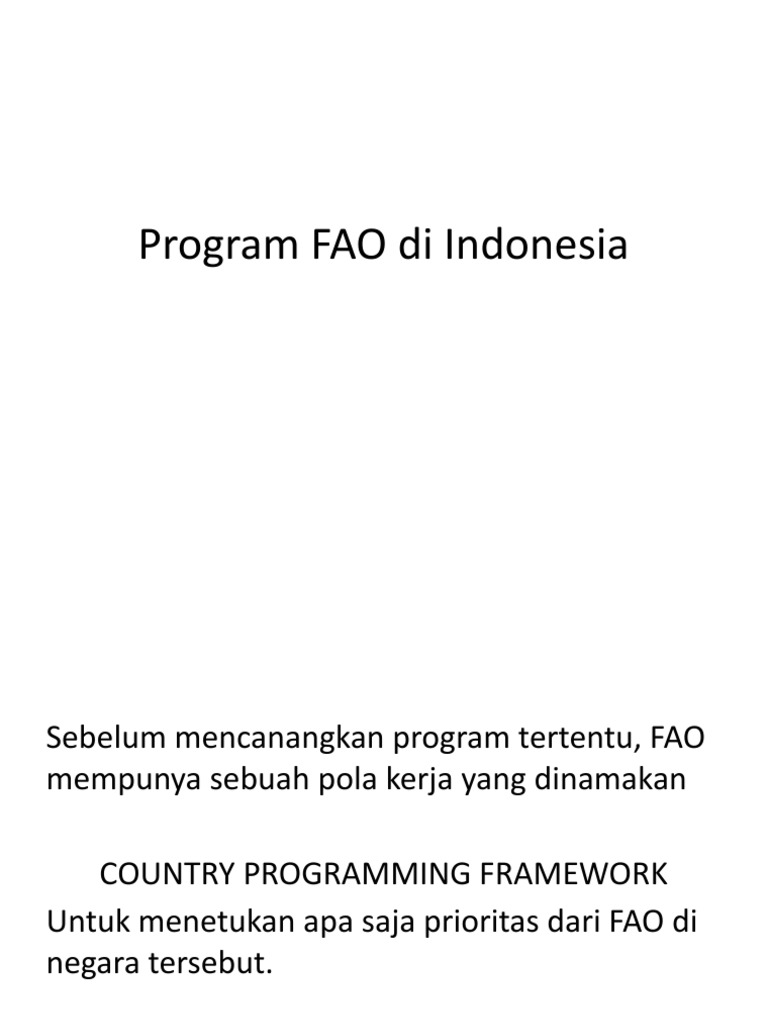 Program FAO untuk Pertanian Berkelanjutan | PDF