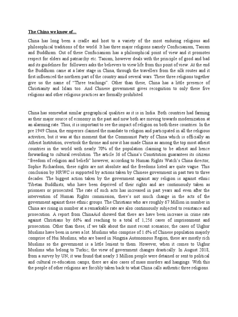The China We Know Of... | PDF | China | World Politics