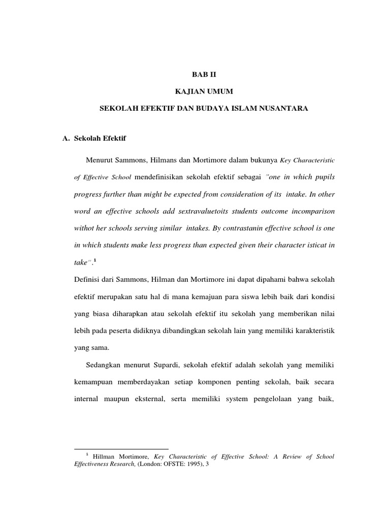 Karakteristik Sekolah Efektif di Indonesia | PDF